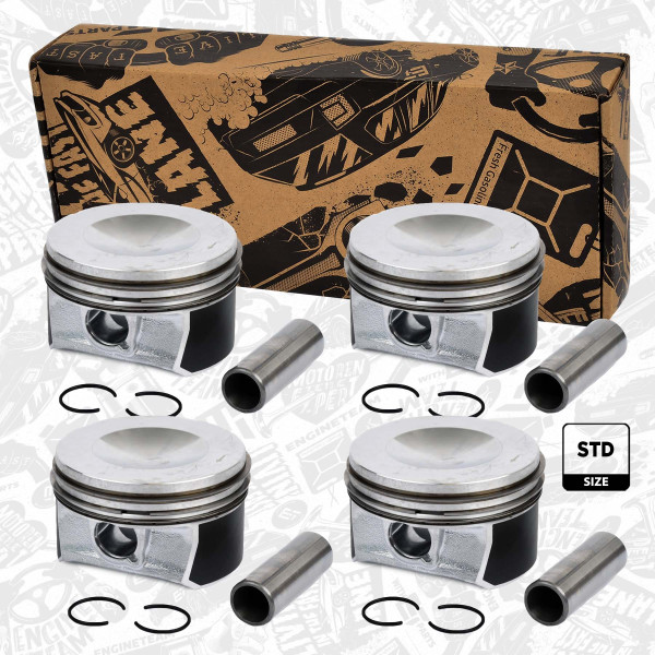 PM008700VR1, Plungersett, Píst komp. - repair kit 1,8/2,0 TFSI, ET ENGINETEAM, Audi A3 Audi A4 Audi TT 1,8 T 2,0 TFSI BWE AWT 2004+, 06D107066AA, 06D107066AB, 06D107066C, 06D107066D, 06D107066T, 0332100, 41281600, 87-438500-00