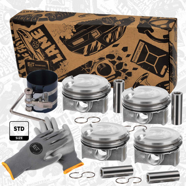 PM014700VR1, Plungersett, Píst komp. - repair kit 1,2TSi/čep 17,00mm, ET ENGINETEAM, Audi A3 Seat Ibiza Leon Toledo Škoda-VW Octavia-III Fabia-III Rapid Yeti Volkswagen Beetle Caddy Golf Touran CJZA CJZB CJZC CJZD CYVA CYVB Euro5/6 2012+, 04E107065BC, 04E107065DC