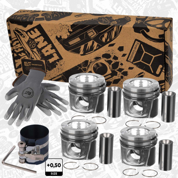 PM015350VR1, Plungersett, Píst komp. - repair kit 2,3 dCi/TDCI /kom.50,00mm, ET ENGINETEAM, Nissan Opel Renault NV400 Movano M9T 702 2,3 dCi/TDCI 2010+, 97504620