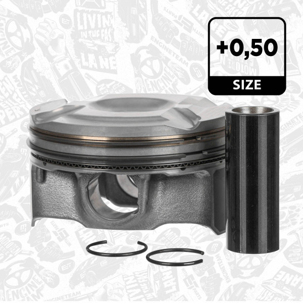 PM016050, Stempel, Píst komp.1,5 EcoBoost , ET ENGINETEAM, Ford Fiesta Focus Kuga Puma YZDA Y1DA 1,5 EcoBoost / Ti-VCT 2018+