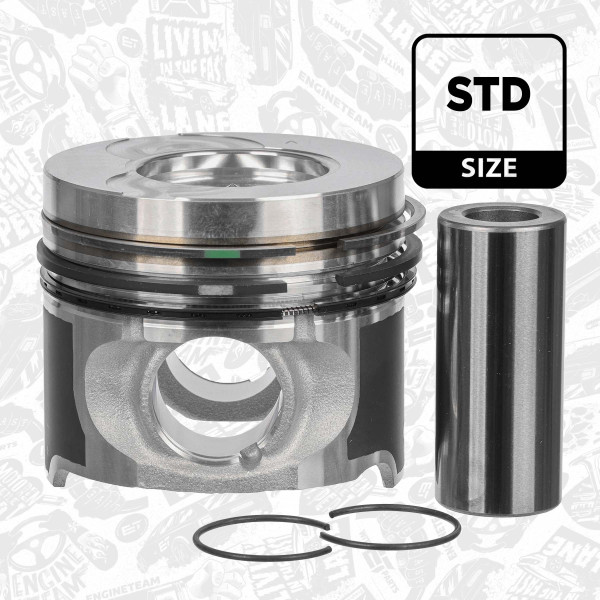 PM016100, Stempel, Píst komp. 1,5 dCi, ET ENGINETEAM, Dacia Nissan Renault Suzuki Clio Kangoo Logan Megane Thalia Modus Sandero Logan Duster Note Kubistar Micra Almera Jimny K9K 702 1,5 dCi 2005+, 120A12761R, 7701475077