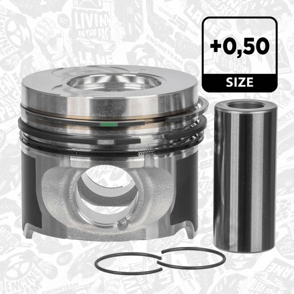 PM016150, Stempel, Píst komp. 1,5 dCi, ET ENGINETEAM, Dacia Nissan Renault Suzuki Clio Kangoo Logan Megane Thalia Modus Sandero Logan Duster Note Kubistar Micra Almera Jimny K9K 702 1,5 dCi 2005+