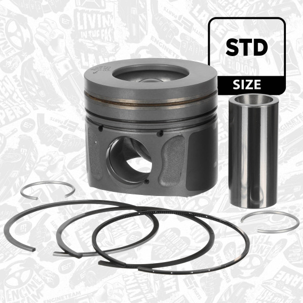 PM016300, Stempel, Píst komp. 306DT(TDV6) 3,0, ET ENGINETEAM, Land Rover Jaguar Range Rover Velar Range Rover Sport Discovery IV Discovery V F-PACE XF XJ 3,0 306DT(TDV6) 2015+, 9X2Q-6K108-CB, 9X2Q6K108CB