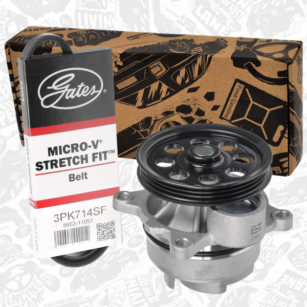 PW0046VR1, Vannpumpe, motorkjøling, Vodní čerpadlo, chlazení motoru 2,0 EcoBlue /s řemenem, ET ENGINETEAM, Ford Galaxy S-Max Transit Custom Transit 2,0 EcoBlue 2016+, GK2Q-8501-AA, GK2Q-8501-AB, GK2Q-8501-AC, GK2Q-8501-AD, GK2Q8501AA, GK2Q8501AB, GK2Q8501AC, GK2Q8501AD, 2007946, 2210933, 2254215, 2540900, 2018353, GK2Q-6C301-CA, GK2Q6C301CA