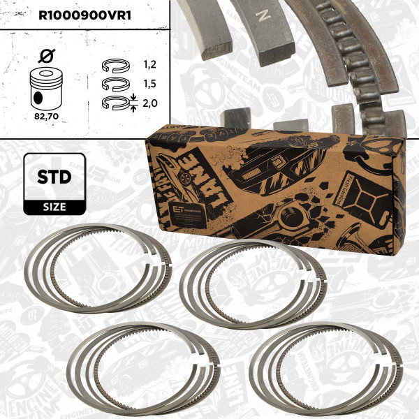 Stempelringsett - R1000900VR1 ET ENGINETEAM - 0640T7, 0640.T7, 03186N0