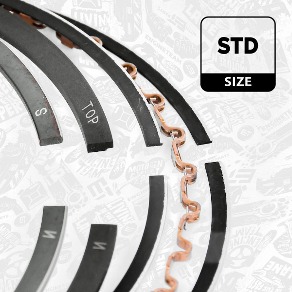 R1003400, Stempelringsett, Sada píst.kr.(1) 1,6i 16V, ET ENGINETEAM, Opel Astra F/G/Vectra B 1,6i X 16 XE/X16 XEL 1994-2005, 08-307800-00, 800039710000, 9-3551-00, 800039740000