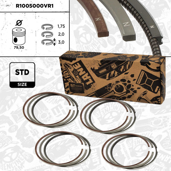 Stempelringsett - R1005000VR1 ET ENGINETEAM - 028198151, 028198151B, 028198151A