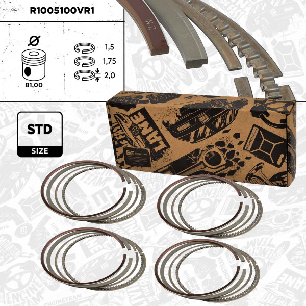 Stempelringsett - R1005100VR1 ET ENGINETEAM - 058198151B, 03304N0, 08-502900-00