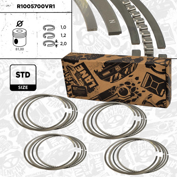 Stempelringsett - R1005700VR1 ET ENGINETEAM - 06B198151A, 03077N0, 08-148300-00