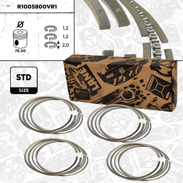 Stempelringsett - R1005800VR1 ET ENGINETEAM - 036198151K, 02822N0, 08-436900-00