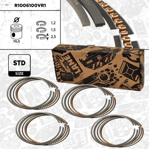 Stempelringsett - R1006100VR1 ET ENGINETEAM - 030198151F, 032107301H, 030198151E