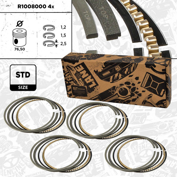 Stempelringsett - R1008000VR1 ET ENGINETEAM - 032107301H, 032107311C, 03032N0