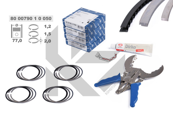 R1009650KS, Stempelringsett, Pístní kroužky 800079010050S 1,4TSI - repair kit, ET ENGINETEAM, 800079010050S , 03C198151M, 800079010050