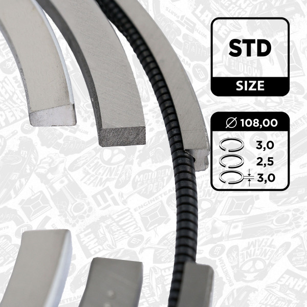R1009800, Stempelringsett, Sada píst.kr.(1) D 0834/0836 >E4/5, ET ENGINETEAM, MAN D0834 / D0836 > EUR4 EUR5, 51.02503-0670, 51.02503-0755, 51.02503-0782, 51.02503-0813, 51.02503-0884, 800075110000