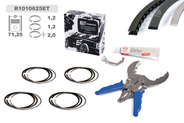 R1010625ET, Stempelringsett, Sada píst.kr.(4) 1,2TSi - repair kit, ET ENGINETEAM, 800114111025