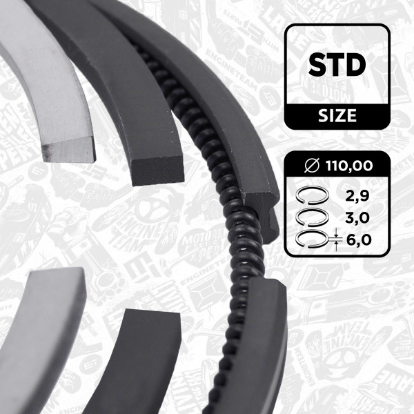 R1010800, Stempelringsett, Sada píst.kr.(1) UŘ-II/3kr./DSF 6,00mm, ET ENGINETEAM, Zetor Sada píst.kr.(1) UŘ-II/3kr./DSF 6,00mm, 640970000, 06-409700-00, 840970000, 08-409700-00, 50011178, 89003900, 50011178(1)T, 800030810000, 800030840000