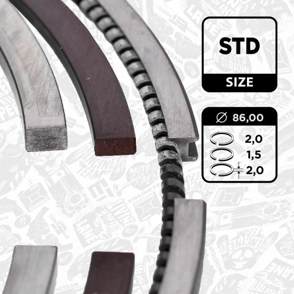 R1011800, Stempelringsett, Sada píst.kr.(1) 450d , ET ENGINETEAM, Toyota Lexus Land Cruiser 200 Land Cruiser Pick-up Lexus LX 450d 1VD-FTV 2008+, 1301151031, 13011-51031, 1301151032, 13011-51032, 1301151040, 13011-51040
