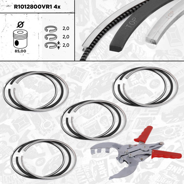 R1012800VR1, Stempelringsett, Sada píst.kr.(4) - repair kit 2,0 Hdi, ET ENGINETEAM, CITROEN PEUGEOT OPEL C4 SPACETOURER C8 JUMPY GRANDLAND X 308 5008 EXPERT TEPEE TRAVELLER AHH (DW10FC) AHY (DW10CE) 2,0 HDi 2009+, 1607401380, 0640X1, 640X1, 039RS001170N0, 800110510000