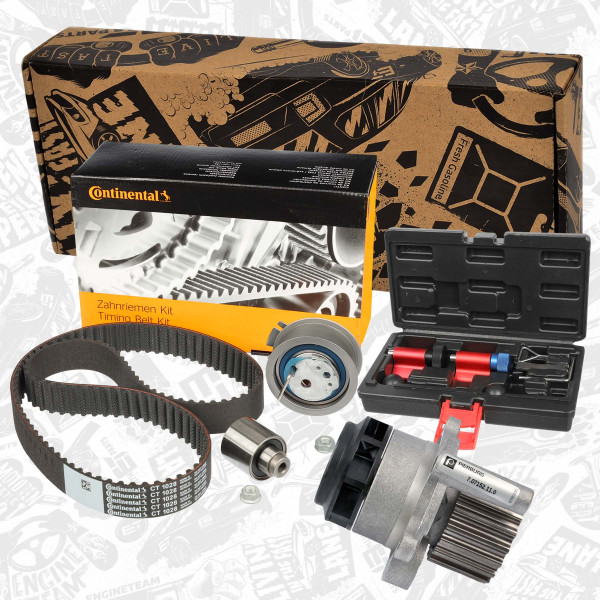 RM0012VR2, Vannpumpe & registerreim sett, řemen rozvod.sada+vod.pumpa /vč.nářadí, ET ENGINETEAM, Audi Seat Skoda VW A3 Caddy Golf Toledo Octavia II BXE BLS 1,9 TDI 1,4 TDI 2004+, 045121011F, 045121011FV, 045121011FX, 045121011H, 045121011HV, 045121011HX, 038198119C, 038198119A, 038198119J, T10115, T10100, T10060, T10050, 3359, T10060A, MP1301, MP1-301, T20102, T20167, U40074