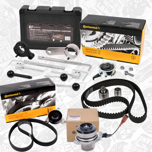 RM0016GEVR3, Vannpumpe & registerreim sett, řemen rozvod.sada+vod.pum.+řemen,kladka/ s nářadím, ET ENGINETEAM, Audi  Seat Skoda VW A3 A4 Q2 Q5 Alhambra Ateca Kodiaq Octavia Yeti Caddy Golf CKFB CUNA 2,0 TDI 2012+, 04L260849D, 04L260849L, 04L260849C, 03L198119G, 530065010, 04L198119A, 04L121011, 04L121011E, 04L121011EX, 04L121011LX, 04L121011N, 04L121011NX, 04L121011P, 04L121011PX, 04L121011X, 04L121011L, 04L903315A, 04L903315B, 04L903315F, 04L903315G, 3204, T10060A, T40098, 3359, T10051, T10264, T10265, T10490, T10492, 04L198119K