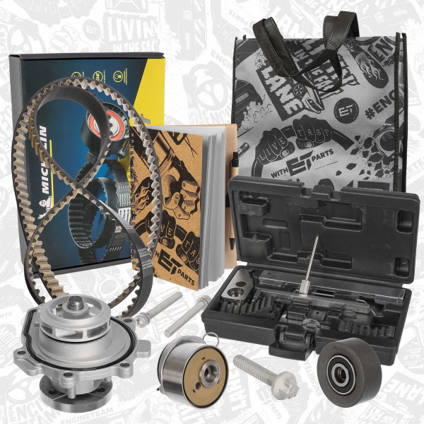 RM0030VR2, Vannpumpe & registerreim sett, řemen rozvod.sada 1,6/1,8 /vodní pumpa,nářadí, ET ENGINETEAM, Opel Fiat Alfa Romeo Chevrolet 159 Sportwagon Aveo Cruze Lacetti Croma Stilo Mokka Meriva Zafira 1,6/1,8 Turbo  Z 16 XEP 2008+, 1334142, 1629066, 6000626854, KM6333, 1629095, 24405895, 71739779, KM6340, 2000012000, 25195119, 95516739, KM6349, 200012100, 95518061, KM6625, 200012800, 95520406, KM6628A, 1629067, KM911, 95516740, 1606314, 1606355, 1606356, 1606426, 93185849, 93196786, 93196787, 95507809, 24405896