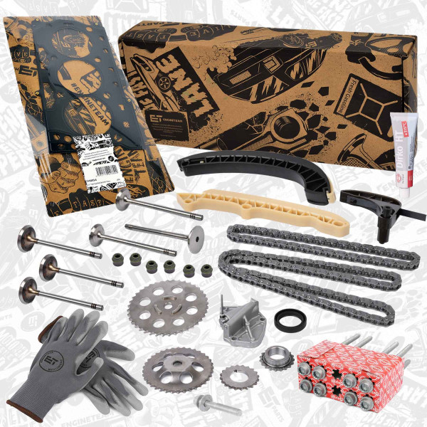 RS0086, Registerkjedesett, Sada rozvodů /těs./šrouby/ventily 1,2i , ET ENGINETEAM, Seat Skoda VW Ibiza III Fabia II Fox Polo 1,2 2002+, 020026412B, 030109611T, 030103384D, 032109601L, 036109497C, 038103085E, 03D103383G, 03D105209E, 03D109229, 03D109469C, 03D109509L, 03D109571L, 03D109611A, 03E105209L, 03E109229, 03E109507, 03E109507N, 03E109507P, 03E109507S, 03E115121D, 1215960, 95510108500, MN980009, N90256202