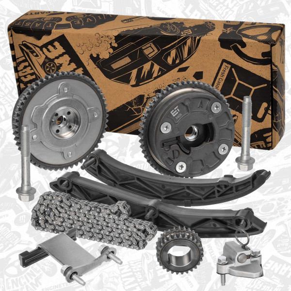 RS0136VR1, Registerkjedesett, Sada rozvodů 1,0 B 10 XFL/vč.2xnastavovač, ET ENGINETEAM, Opel Adam Astra Insignia Corsa 1,0 B 10 XFL 2014+, 12660118, 12636523, 638217, 12636525, 12636522, 636497, 12636526, 636501, 636502, 12664050, 12636530, 12666025, 614221, 614234, 12636527, 636503, 11588713, 12643698, 12655753