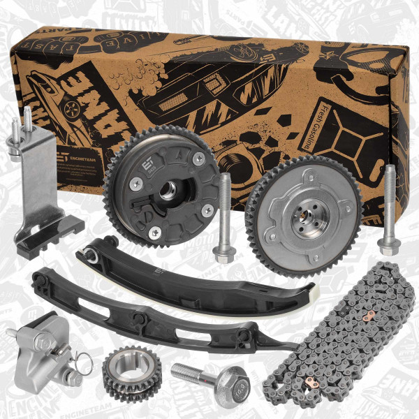 RS0144VR1, Registerkjedesett, Sada rozvodů 1,0/1,4 /vč.VVT, ET ENGINETEAM, Opel Astra Karl 1,0/1,4 B 10 XE 2015+, 12656083, 12664050, 12656081, 12669181, 12669182, 12656078, 11611070, 12643698, 12655753