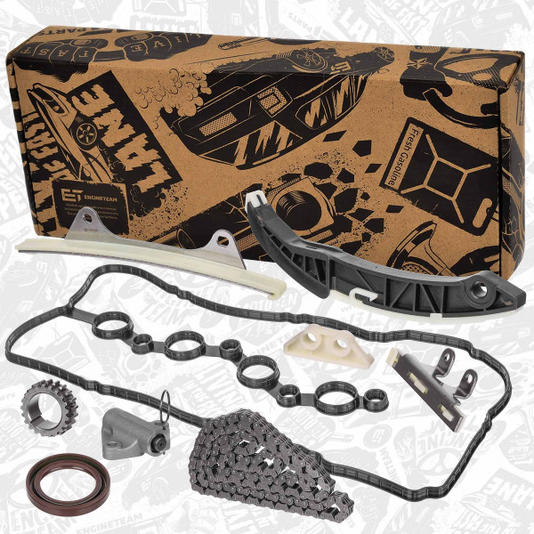 RS0147, Registerkjedesett, Sada rozvodů G4LA 1,2, ET ENGINETEAM, Hyundai Kia i10 i20 Picanto Rio Stonic G4LA 2013+, 21421-03000, 2142103000, 22441-03050, 2244103050, 23121-03010, 2312103010, 24321-03000, 2432103000, 24410-03000, 2441003000