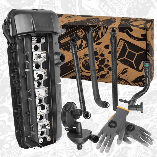 RV0012VR1, Ventildeksel, Kryt hlavy válce 2,0 i /vč. Sada Odlučovač, ET ENGINETEAM, BMW 3 (E46) 320 i 3 (E46) 330 i 3 Touring (E46) 320 i 3 kupé (E46) 320 Ci 5 (E60) 530 i X3 (E83) 2.5 i M54 B30 2004+, 11121432929, 11121432928, 1432929, 1432928, 1432558, 11611432558, 11617501566, 7501566, 11617504535, 11157532649, 11617504536, 11611432559