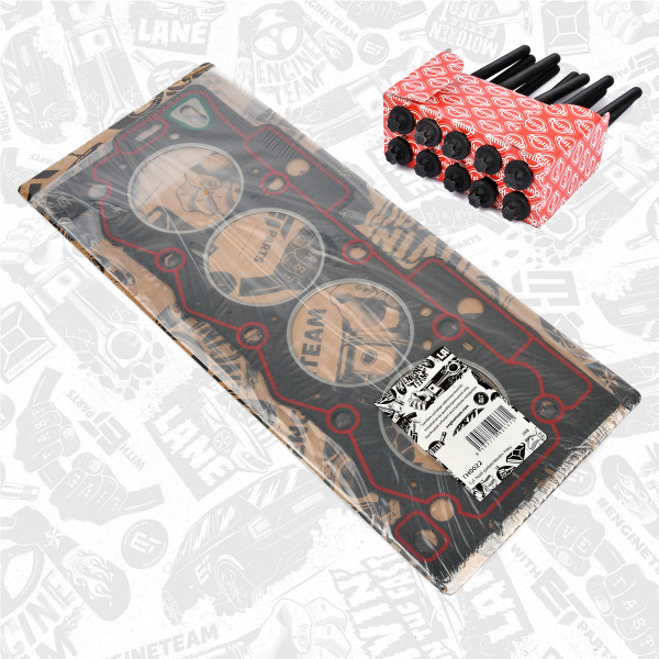 TH0022BT, Tetning, topplokk, Těsnění hl.válců 1,4/šrouby, ET ENGINETEAM, Citroen Fiat Peugeot Berlingo C3 Qubo 306 1007 KDZ 2008+  , 0209.CK, 0209.W7, 0209CK, 0209W7, 117.831