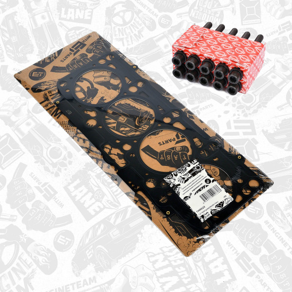 TH0023BT, Tetning, topplokk, Těsnění hl.válců 1,9TDI/Oct/síla 1,63mm/šrouby, ET ENGINETEAM, Audi Seat Skoda VW A3 Cordoba Ibiza Leon Fabia Octavia Bora Caddy 1,9 TDI AGP ASV 2000+, 038103383AM, 068103384A, 124.001, 61-31980-10, 124.002