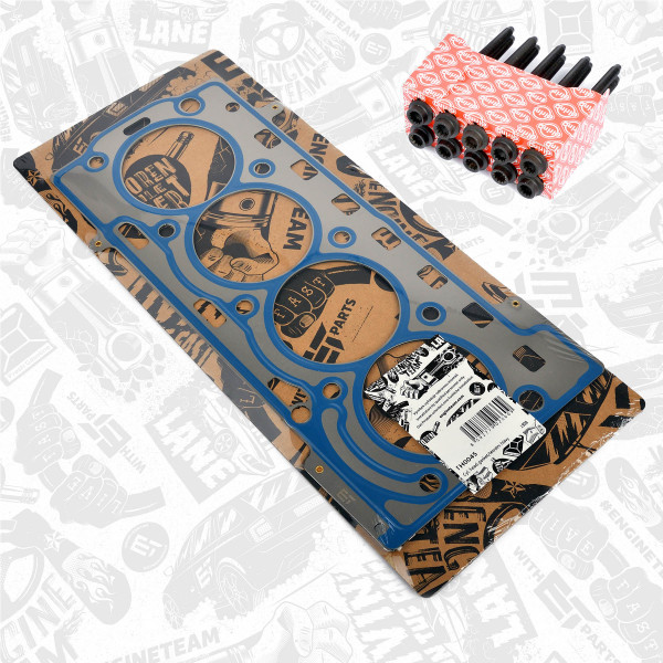 TH0045BT, Tetning, topplokk, Těsnění hl.válců 1,6FSI/šrouby, ET ENGINETEAM, Audi Seat Skoda VW A3 Ibiza Rapid Golf V 1,4 FSI BLF BTS 2005+, 03C103383D, 036103384B, 497.810, 61-34280-00