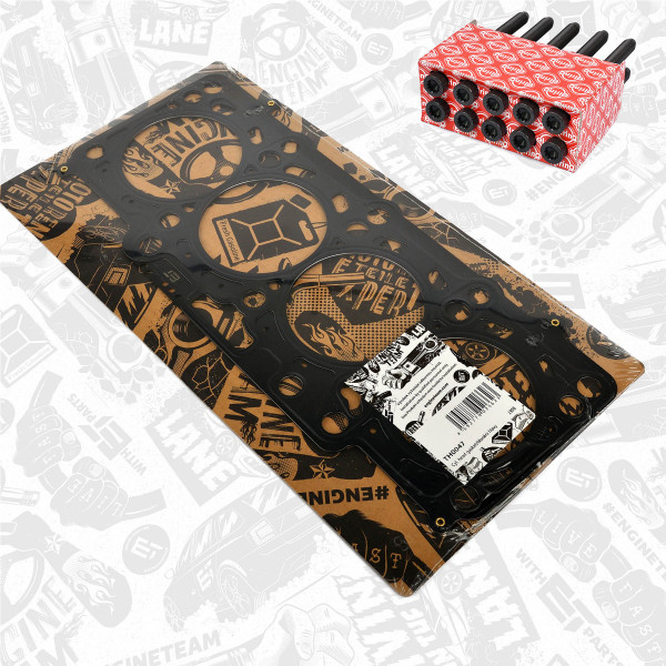 TH0047BT, Tetning, topplokk, Těsnění hl.válců 2,0TDi/síla 1,71mm/3z./šrouby, ET ENGINETEAM, 03L103383AL, 03L103383BH, 03L103383BP, 396.621, 61-37600-20, 726.850