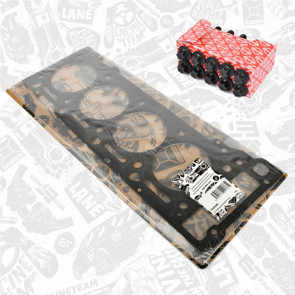 TH0048BT, Tetning, topplokk, Těsnění hl.válců OM 611/646/síla 1,20mm/šrouby, ET ENGINETEAM, Mercedes-Benz C-Class CLK E-Class  Viano Vito OM 611 OM 646 2001+, 05080162AA, 6460160520, 5080163AA, 6110161020, 5080163AB, 6110161120, 5080163AC, 5080163AD, 10128100, 452.164, 61-34300-00, 762.811