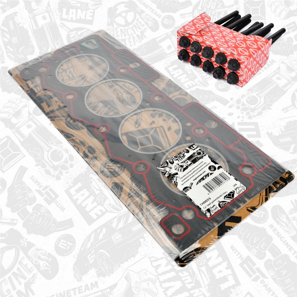 TH0055BT, Tetning, topplokk, Těsnění hl.válců 1,1/1,4/šrouby, ET ENGINETEAM, Citroen Fiat Peugeot Berlingo Qubo Partner 1,4  KDZ 2005+, 0209.CJ, 9652803180, 0209.W6, 9677399780, 0209CJ, 0209W6, 61-33715-00, 984.134, 984.135, 984.136