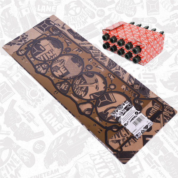 TH0071BT, Tetning, topplokk, Těsnění hl.válců+šrouby, ET ENGINETEAM, Audi Seat Škoda VW A3 A5 TT ALHAMBRA LEON OCTAVIA SUPERB AMAROK GOLF CAWA CCZA 2,0 TSI 2005+ , 06H103383AF, 06D103385D, 325.930