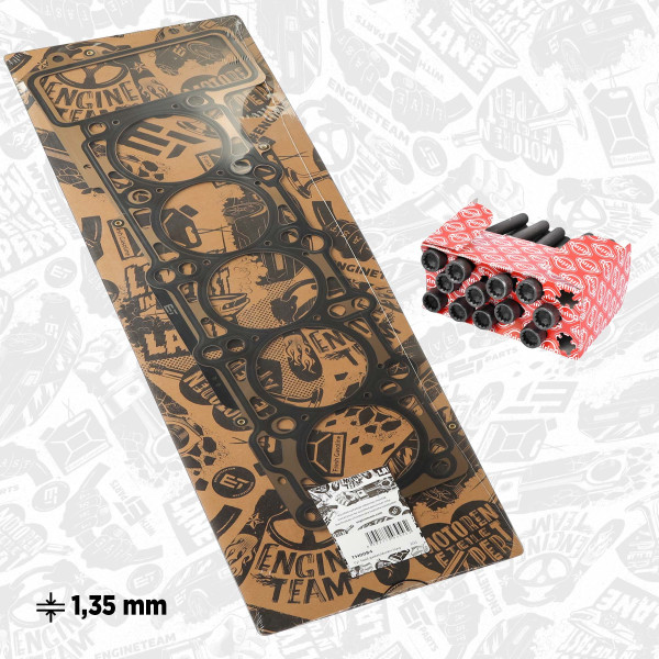 TH0084BT, Tetning, topplokk, Těsnění hl.válců 2,5TDI/síla 1,35mm/2z.+šrouby, ET ENGINETEAM, VW Transporter V Touareg Multivan V California T5 AXE BLK 2,5 TDI 2007+, 070103383K, 070103383N, 070103384, 326.430, 150.441