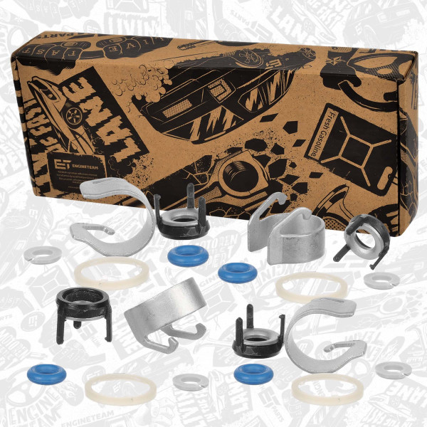 TM0059VR1, Tetningsringsett, innsprøytningsdyse, Sada těsnění vstřikovače /4ks, ET ENGINETEAM, Audi A3/A4/A5/A6/TT Seat Alhambra Altea Exeo Leon Škoda-VW Octavia-II Octavia-III Superb-II Superb-III Volkswagen Amarok Eos Golf Multivan Passat Tiguan Transporter 1,8TSI 1,8TFSI 2,0TSI 2,0TFSI 2,0RS 2,0GTI CCZA CJSA CJSB CJSC CAWA CAWB CCTA CCTB, 06J998907B, 06J998907D