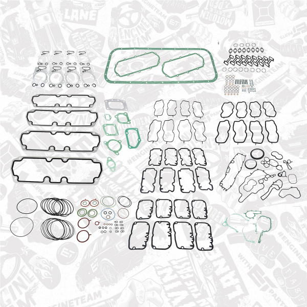 TS0024, Pakningsett komplett, motor, Těsnění-full set/DC 16., ET ENGINETEAM, Scania 4/series 164/DC 16.01/02/04/05/06/08/09/17/18/19/21, 13488502, 01-34885-02, 551387, 1309051, 1404306, 1468555, 1505366, 1516474, 1542104, 1744775, 1892765, 1893054, 550469, 613488500, 61-34885-00, 713487400, 71-34874-00, 713495110, 71-37932-00, T9001900