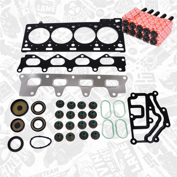 TS0041BT, Tetningssett, topplokk, Těsnění hl.válců(sada)Cyl.4/šrouby, ET ENGINETEAM, Nissan Opel Renault Vivaro Megane Laguna Scenic Trafic 2,0 F4P 722 2002+, 4409866, 7701471278, 4409999, 7701471366, 4409151, 385.170, 385.171