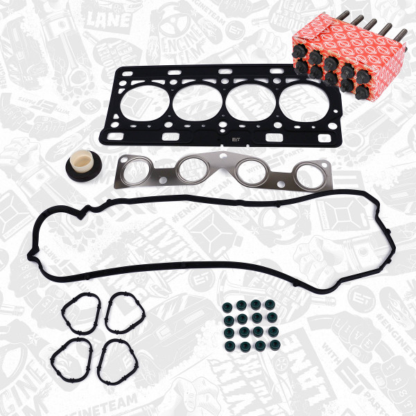 TS0047BT, Tetningssett, topplokk, Těsnění hl.válců(sada)Cyl./šrouby, ET ENGINETEAM, Dacia Renault Logan Sandero Clio Kangoo Modus Twingo D4F 2005+, 7701475822, 7701473543, 8200039867, 505.050