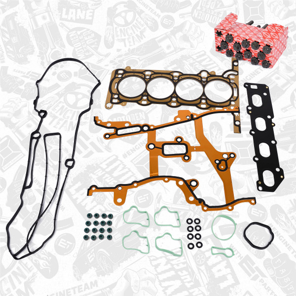TS0050BT, Tetningssett, topplokk, Těsnění hl.válců(sada)Cyl.4/šrouby, ET ENGINETEAM, 1606079, 1629009, 93168201, 744.150