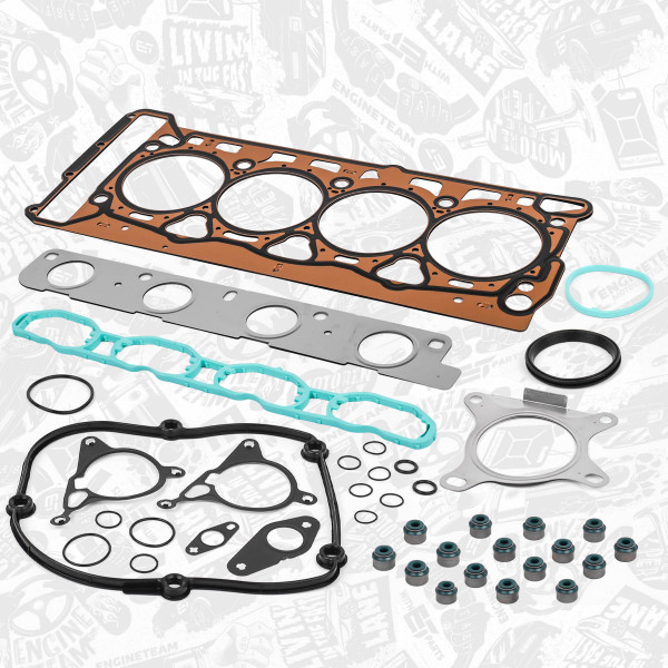 TS0063, Tetningssett, topplokk, Těsnění hl.válců(sada)Cyl.4 1,8 TSI←2009, ET ENGINETEAM, Audi Seat Skoda VW A3 A4 A5 Altea Toledo Octavia Superb Passat BZB CDAA 1,8 TSI 2008+, 06H103383AF, 06H103383AC, 06H103383AA, 06H103383AD, 06H103483E, 06J129717, 06F253039E, 036109675A, 1K0253115AB, 06H103121G, 06H103483F, 295.780