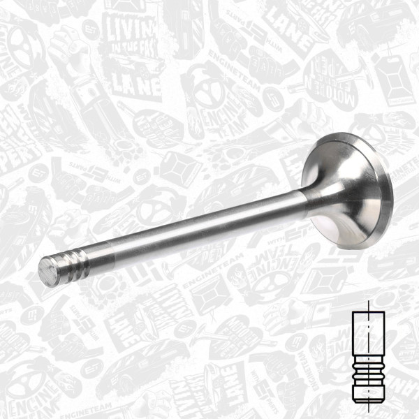 VE0009, Utløpsventil, Ventil výfuk.EX (1) 1,8D/TD, ET ENGINETEAM, 89FF6505FA, 013VA30304000, 18375, R4376/BMCR, V91168, R4376/BMARCR