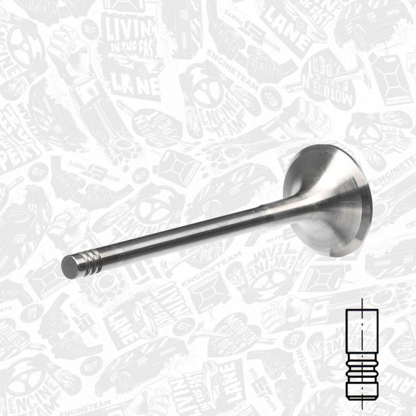 VE0016, Utløpsventil, Ventil výfuk.EX (1) 1,8i 16V, ET ENGINETEAM, Daewoo Ford Opel Skoda 1,8/2,0i/TDI/TDDi 1993+, 4500864, 641325, 642858, 90410813, 291119, R4650/BMCR, V91998, 29354