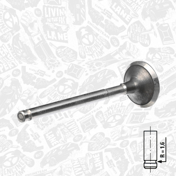 VE0021, Utløpsventil, Ventil výfuk.EX (1) 1,6i.e.16V, ET ENGINETEAM, Fiat Bravo/Doblo/Multipla, Lancia Debra/Delta/Lybra 1,6i 182 A4/A6/B61995-2008, 46413807, 46461209, 46462159, 171037, R4781/RCR, V94468