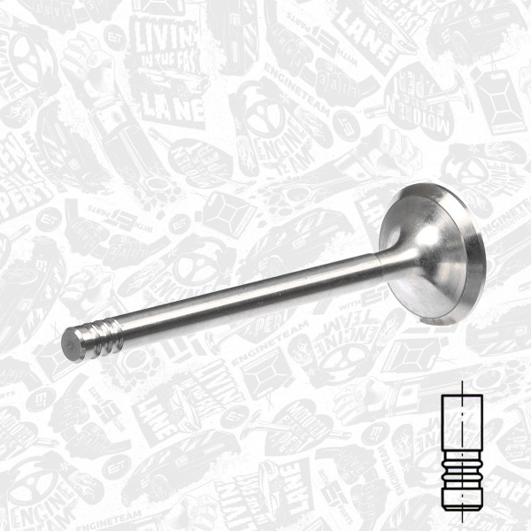 VE0023, Utløpsventil, Ventil výfuk.EX (1) 1,6 Fel., ET ENGINETEAM, Skoda VW Seat 1,4/1,6i 1991-2004, 032109611G, 39467, R4805/R, V94115