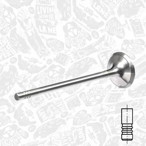 VE0025, Utløpsventil, Ventil výfuk.EX (1) 1,2i 16V, ET ENGINETEAM, Opel Astra/Corsa, Chevrolet Aveo/Cruze 1,2/1,4i 1996+, 641095, 9158474, 55564737, 641096, 641354, 90529529, 641364, 641365, 55565339, 55567797, 55568832, 55570171, 29456, R4879/RCR, V94246