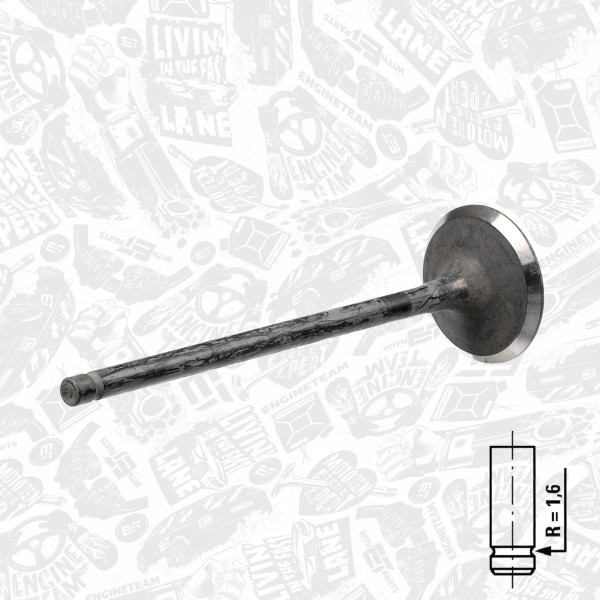 VE0029, Utløpsventil, Ventil výfuk.EX (1) 1,6i/2,0, ET ENGINETEAM, Hyundai Santa Fé, Mitsubishi Eclipse/Galant 1,6/2,0i 1980-2008, 2221233000, MD127841, 50009048, 681VA31289000, R4922/RNT, S3438, V94446